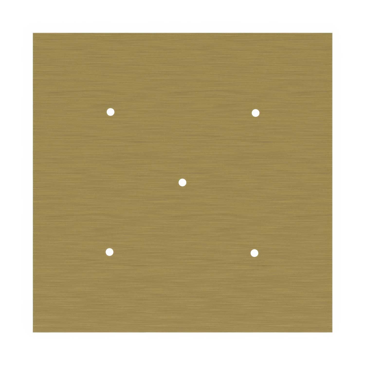 Rosone XXL Rose-One quadrato, 400 mm con 5 fori e 4 fori laterali - Dibond Ottone satinato Bianco