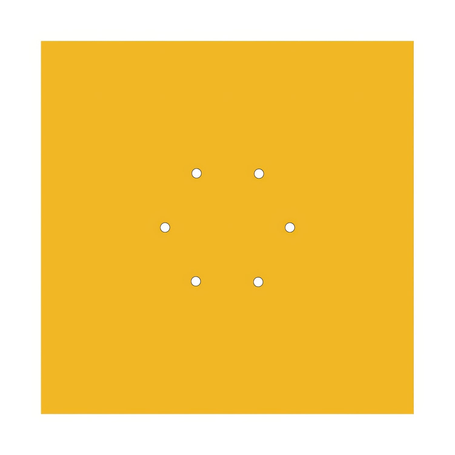 Rosone XXL Rose-One quadrato, 400 mm con 6 fori e 4 fori laterali - Mostarda Bianco