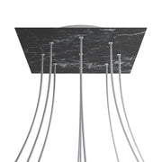 Rosone XXL Rose-One quadrato, 400 mm con 9 fori e 4 fori laterali - Marmo Marquina Bianco