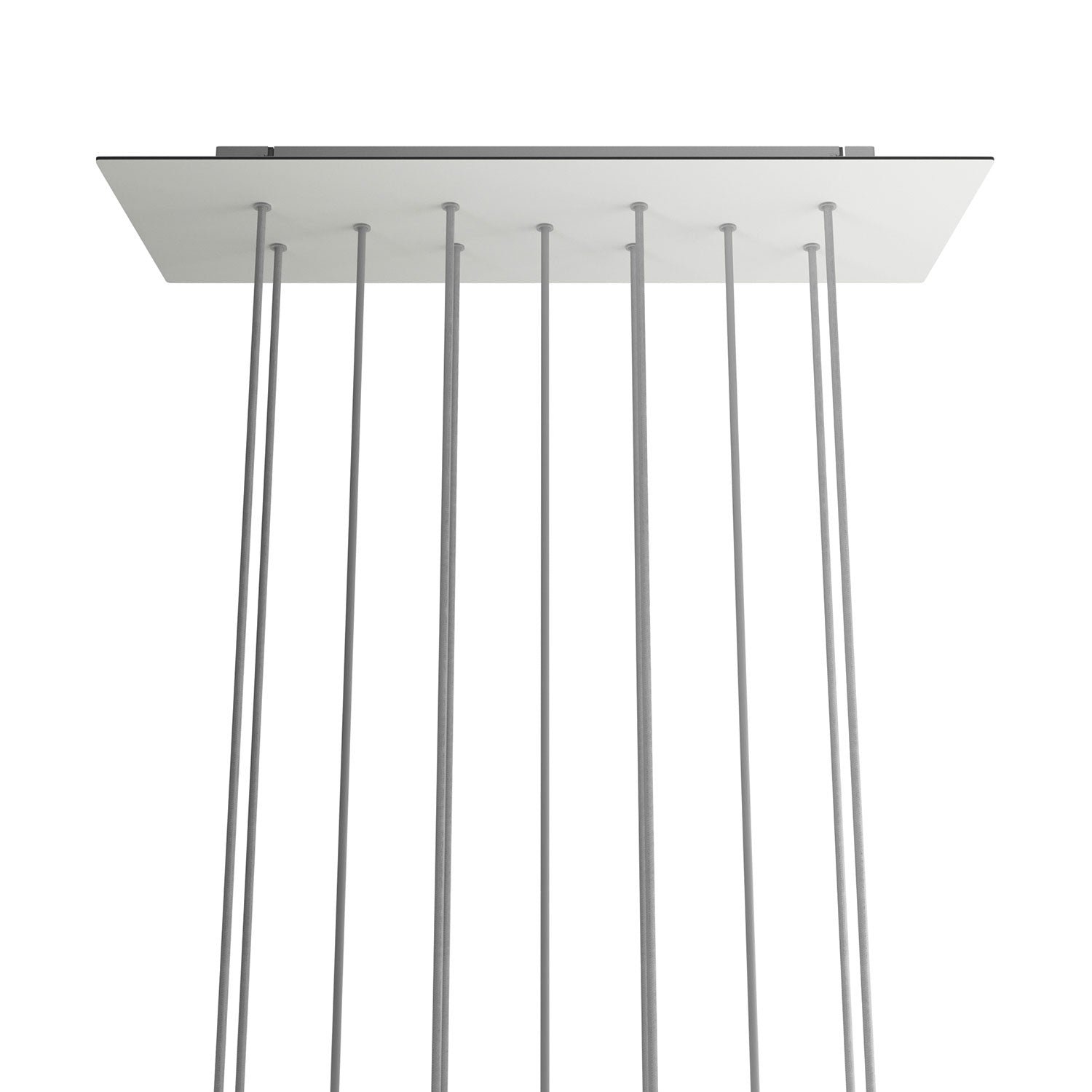 Rosone XXL Rose-One rettangolare a 11 fori e 6 fori laterali, dimensioni 675 x 225 mm - Dibond Bianco opaco Bianco