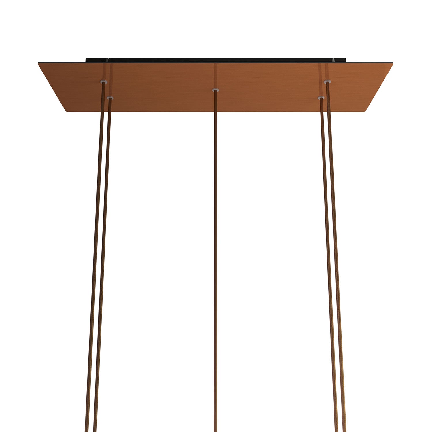 Rosone XXL Rose-One rettangolare a 5 fori e 6 fori laterali, dimensioni 675 x 225 mm - Dibond Rame satinato Nero