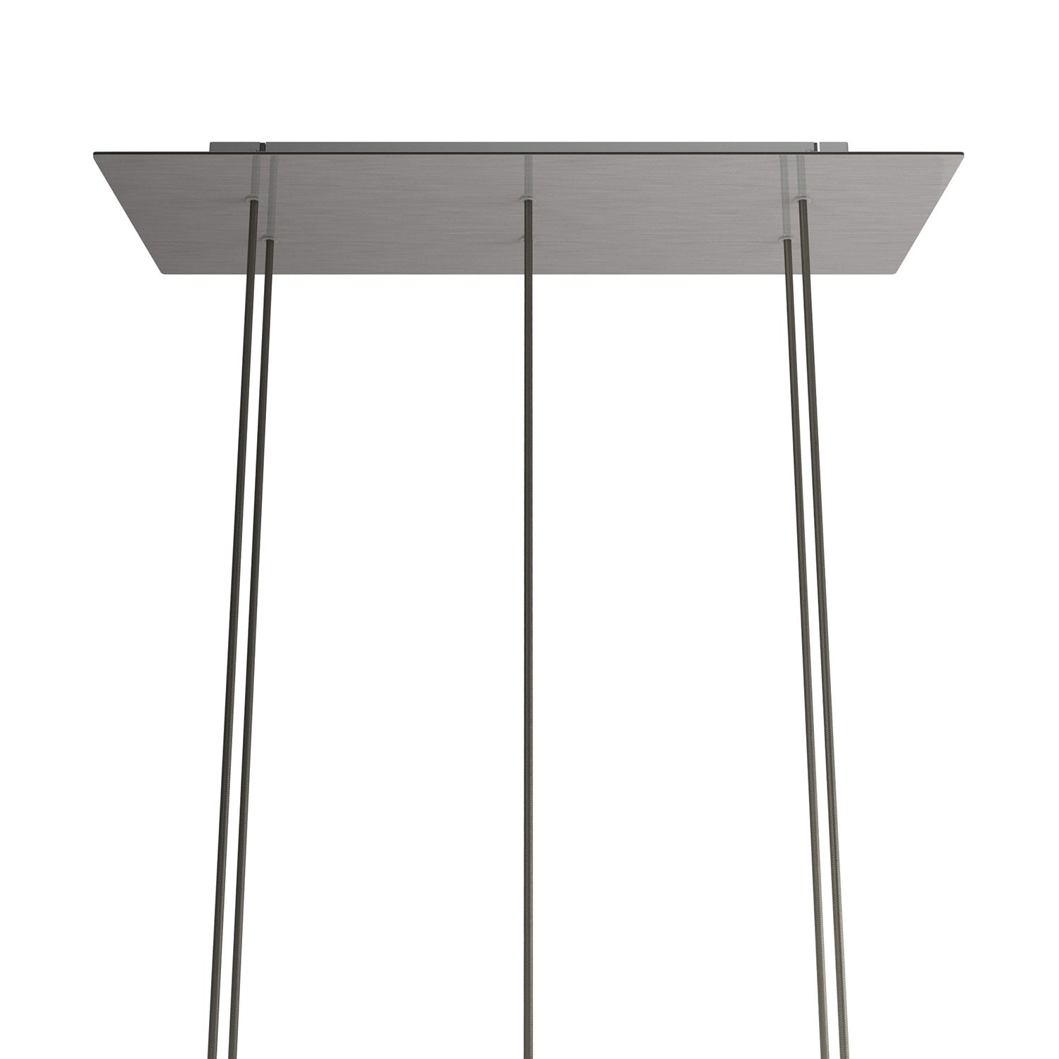 Rosone XXL Rose - One rettangolare a 6 fori e 6 fori laterali, dimensioni 675 x 225 mm - Dibond Acciaio satinato - Creative Cables