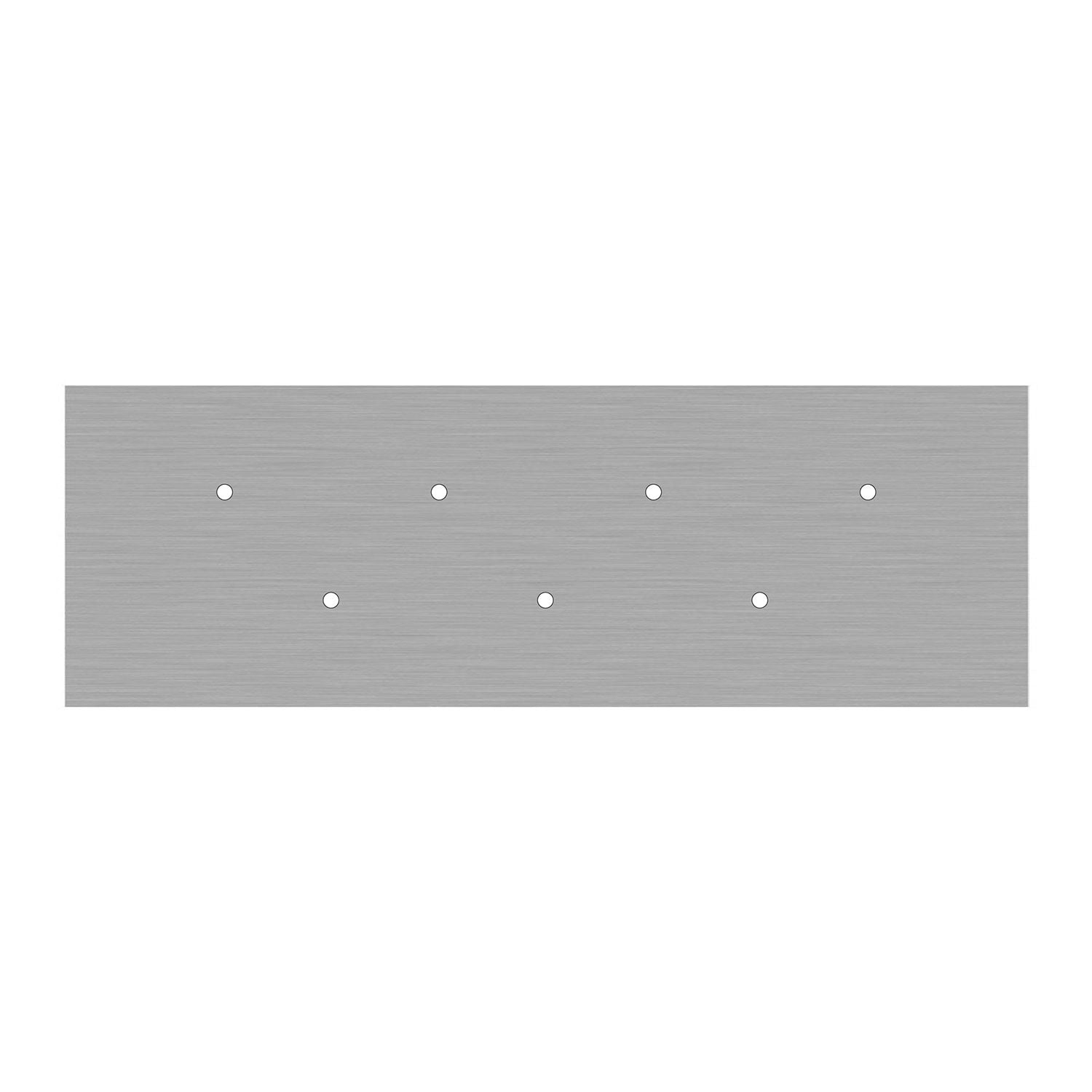 Rosone XXL Rose-One rettangolare a 7 fori e 6 fori laterali, dimensioni 675 x 225 mm - Dibond Acciaio satinato Bianco