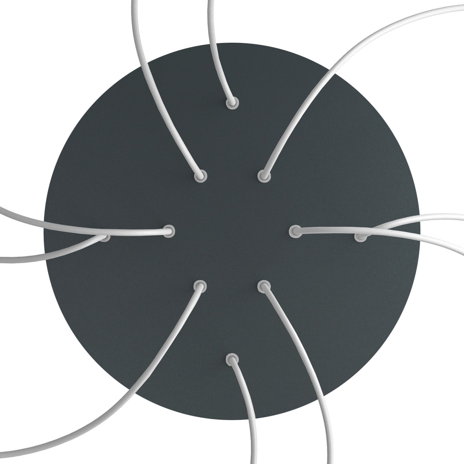 Rosone XXL Rose-One rotondo, diametro 400 mm con 10 fori e 4 fori laterali - Antracite Bianco