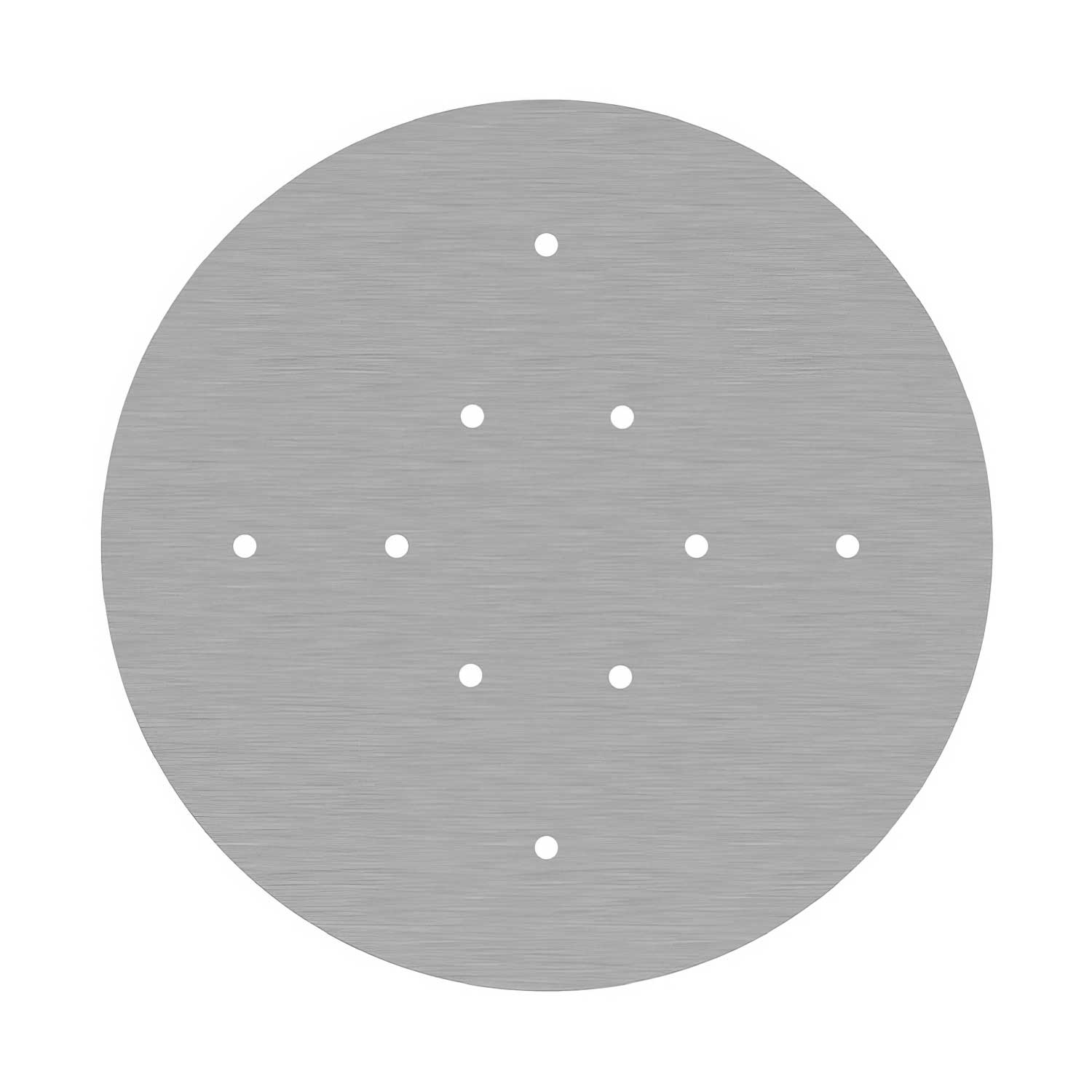 Rosone XXL Rose-One rotondo, diametro 400 mm con 10 fori e 4 fori laterali - Dibond Acciaio satinato Bianco