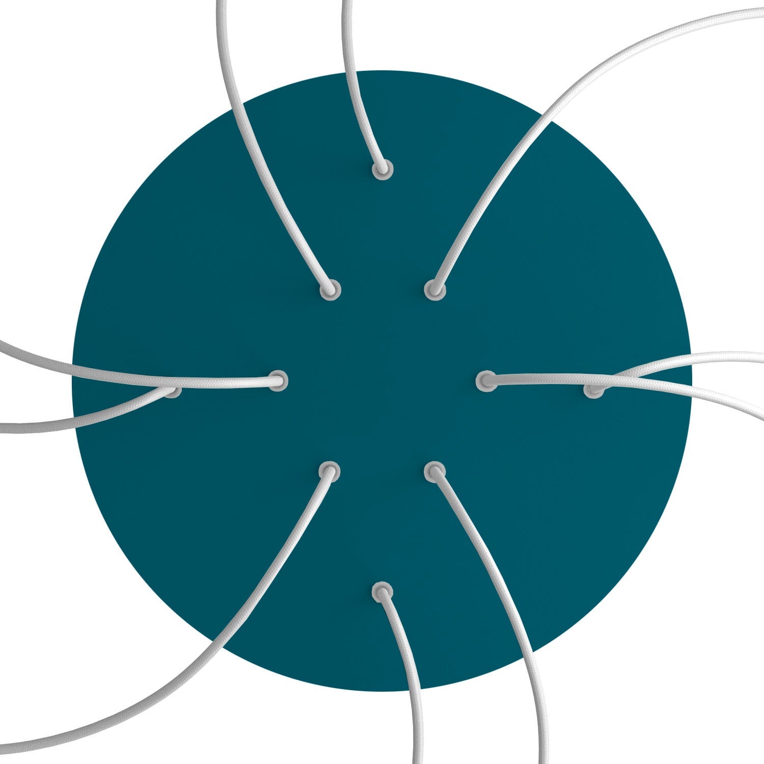 Rosone XXL Rose - One rotondo, diametro 400 mm con 10 fori e 4 fori laterali - Petrolio - Creative Cables