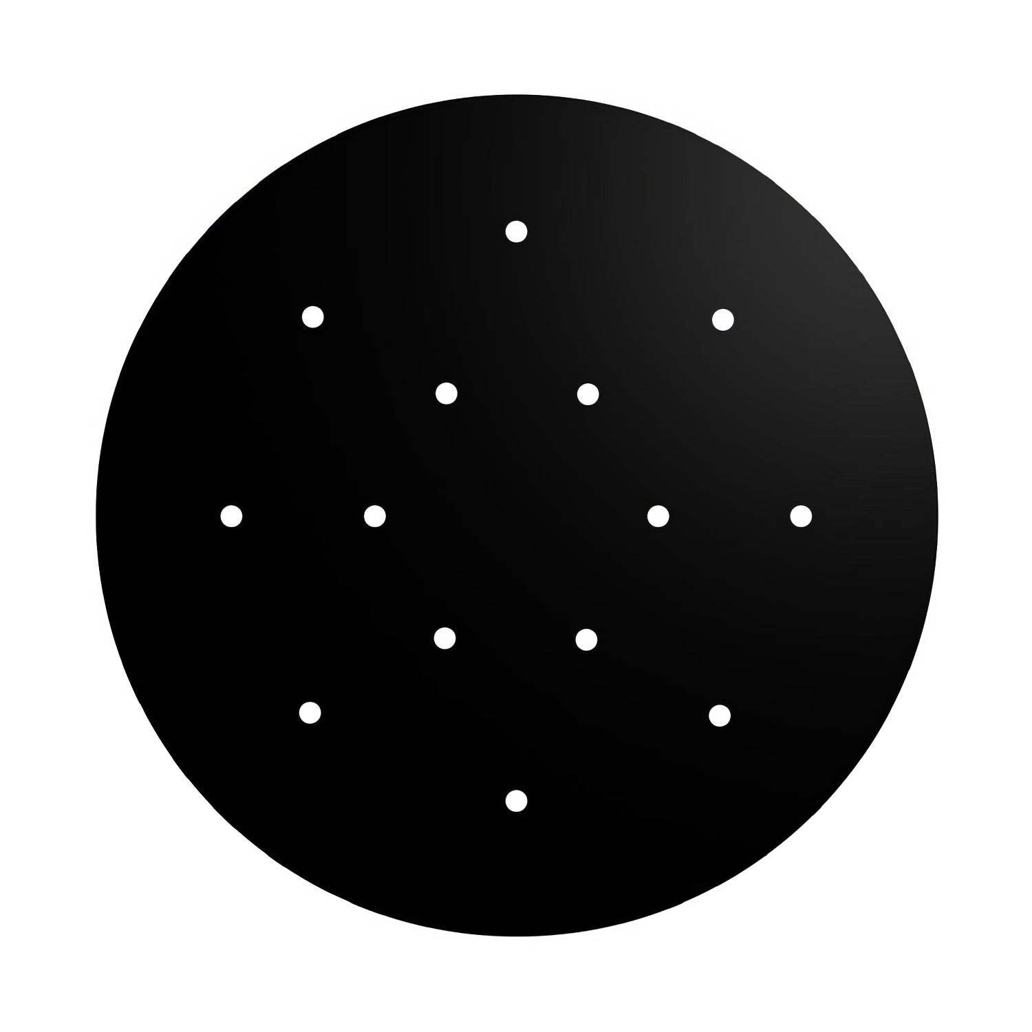 Rosone XXL Rose-One rotondo, diametro 400 mm con 14 fori e 4 fori laterali - Nero opaco Bianco