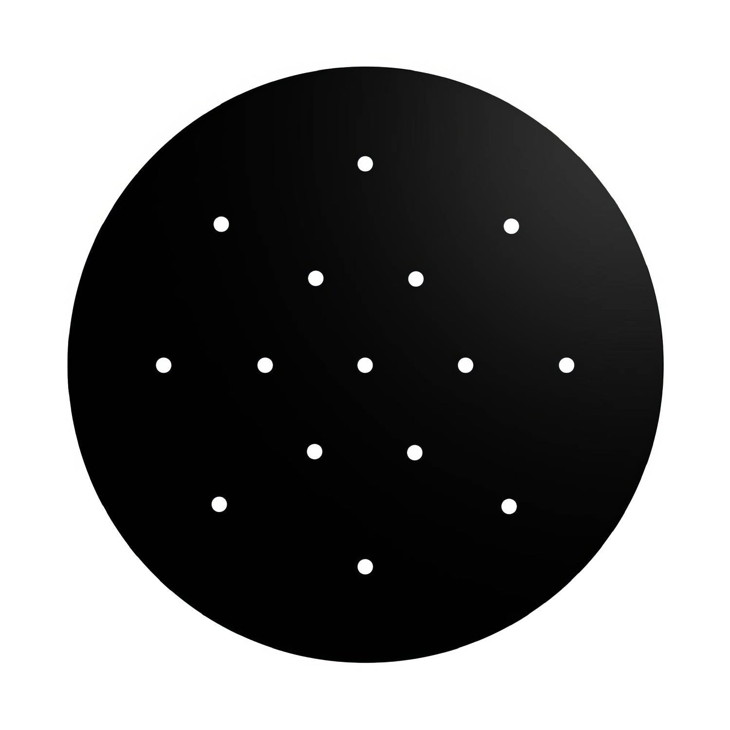 Rosone XXL Rose-One rotondo, diametro 400 mm con 15 fori e 4 fori laterali - Nero opaco Bianco