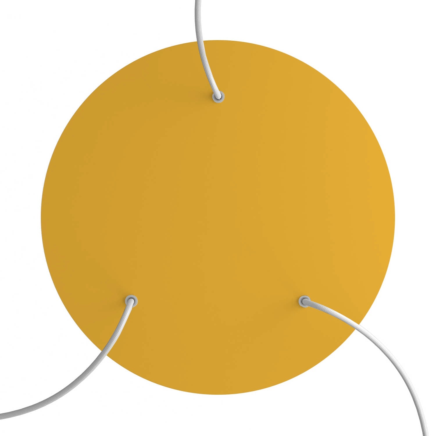 Rosone XXL Rose - One rotondo, diametro 400 mm con 3 fori e 4 fori laterali - Mostarda - Creative Cables