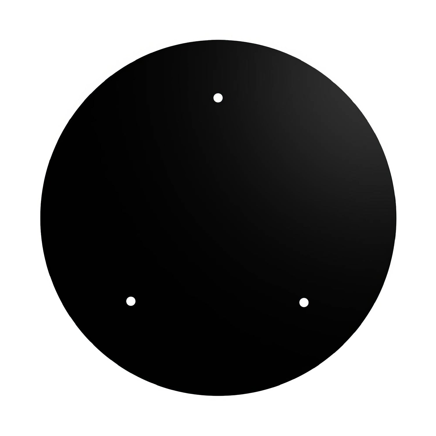 Rosone XXL Rose-One rotondo, diametro 400 mm con 3 fori e 4 fori laterali - Nero opaco Bianco