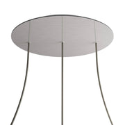 Rosone XXL Rose-One rotondo, diametro 400 mm con 3 fori in linea e 4 fori laterali - Dibond Acciaio satinato Bianco