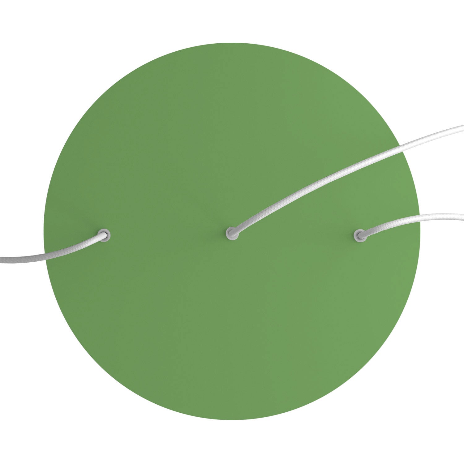 Rosone XXL Rose - One rotondo, diametro 400 mm con 3 fori in linea e 4 fori laterali - Verde prato - Creative Cables