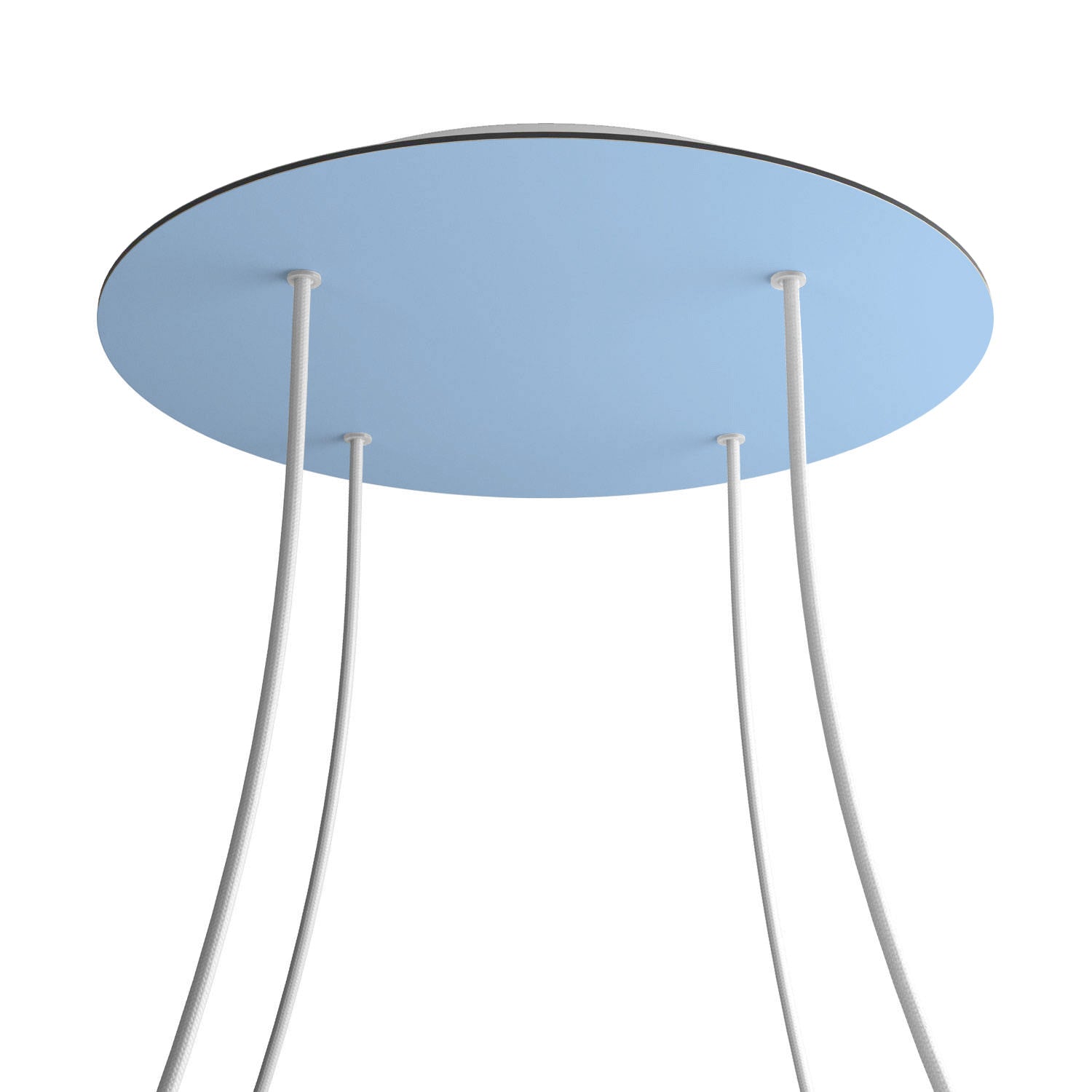 Rosone XXL Rose - One rotondo, diametro 400 mm con 4 fori e 4 fori laterali - Blu carta da zucchero - Creative Cables