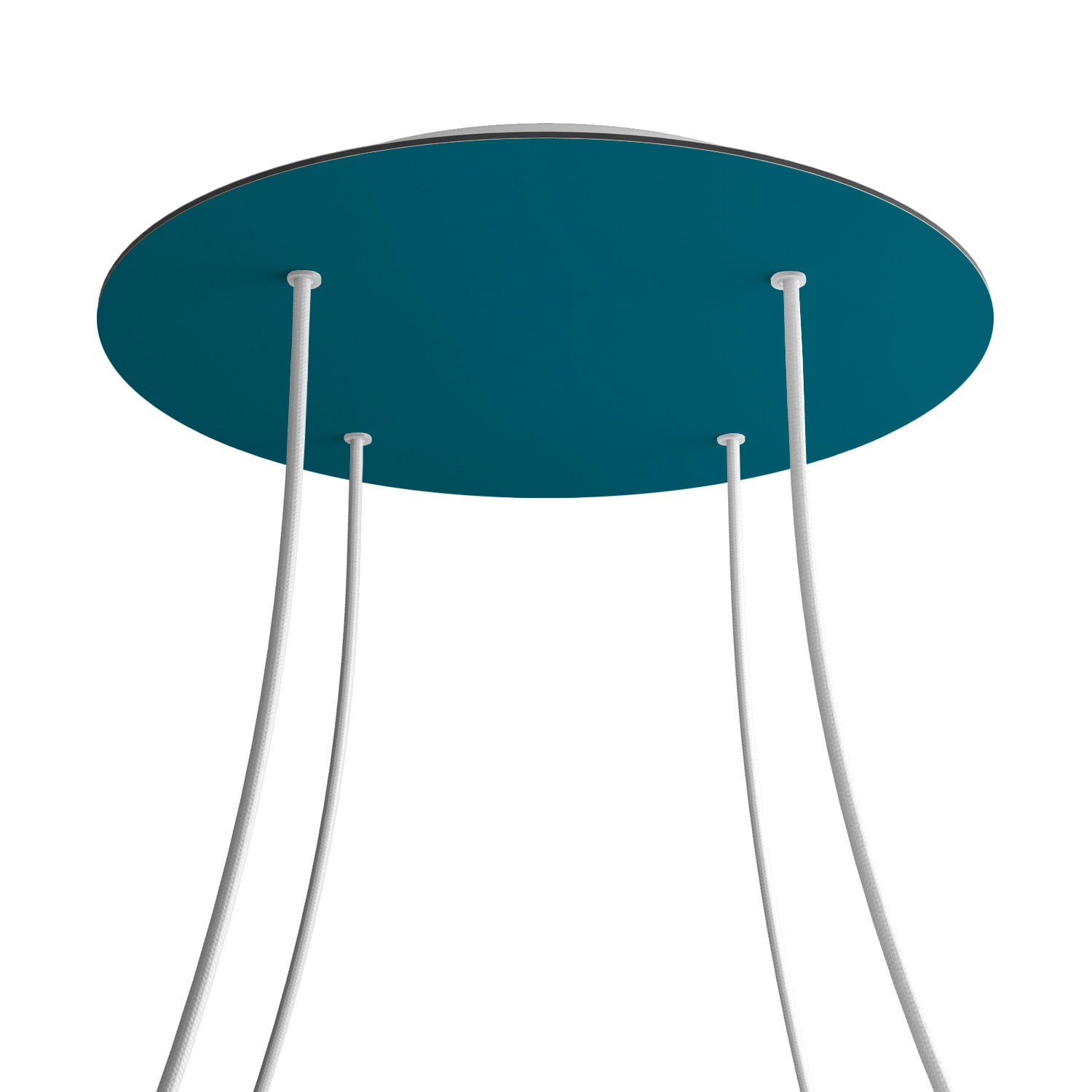 Rosone XXL Rose - One rotondo, diametro 400 mm con 4 fori e 4 fori laterali - Petrolio - Creative Cables