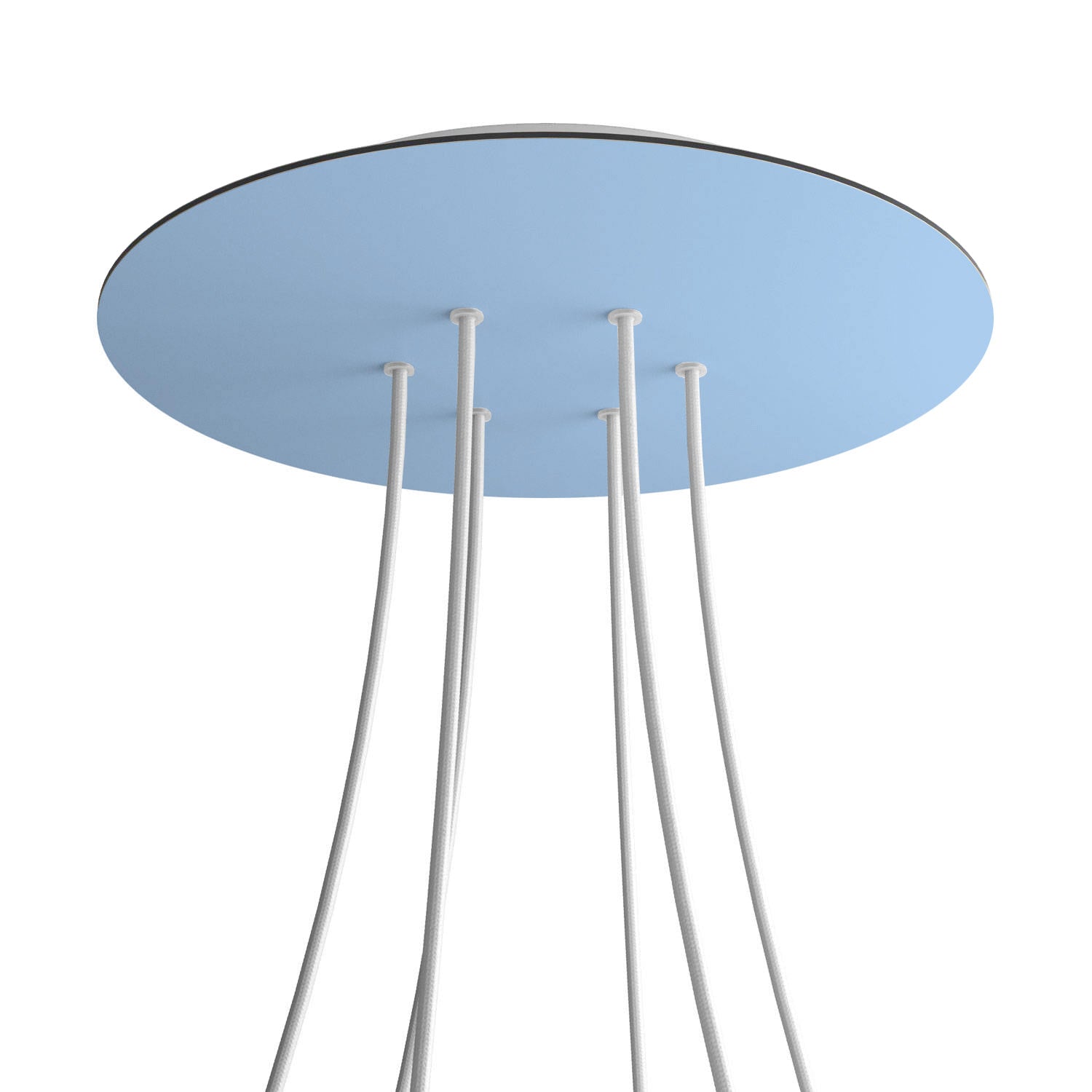 Rosone XXL Rose - One rotondo, diametro 400 mm con 6 fori e 4 fori laterali - Blu carta da zucchero - Creative Cables