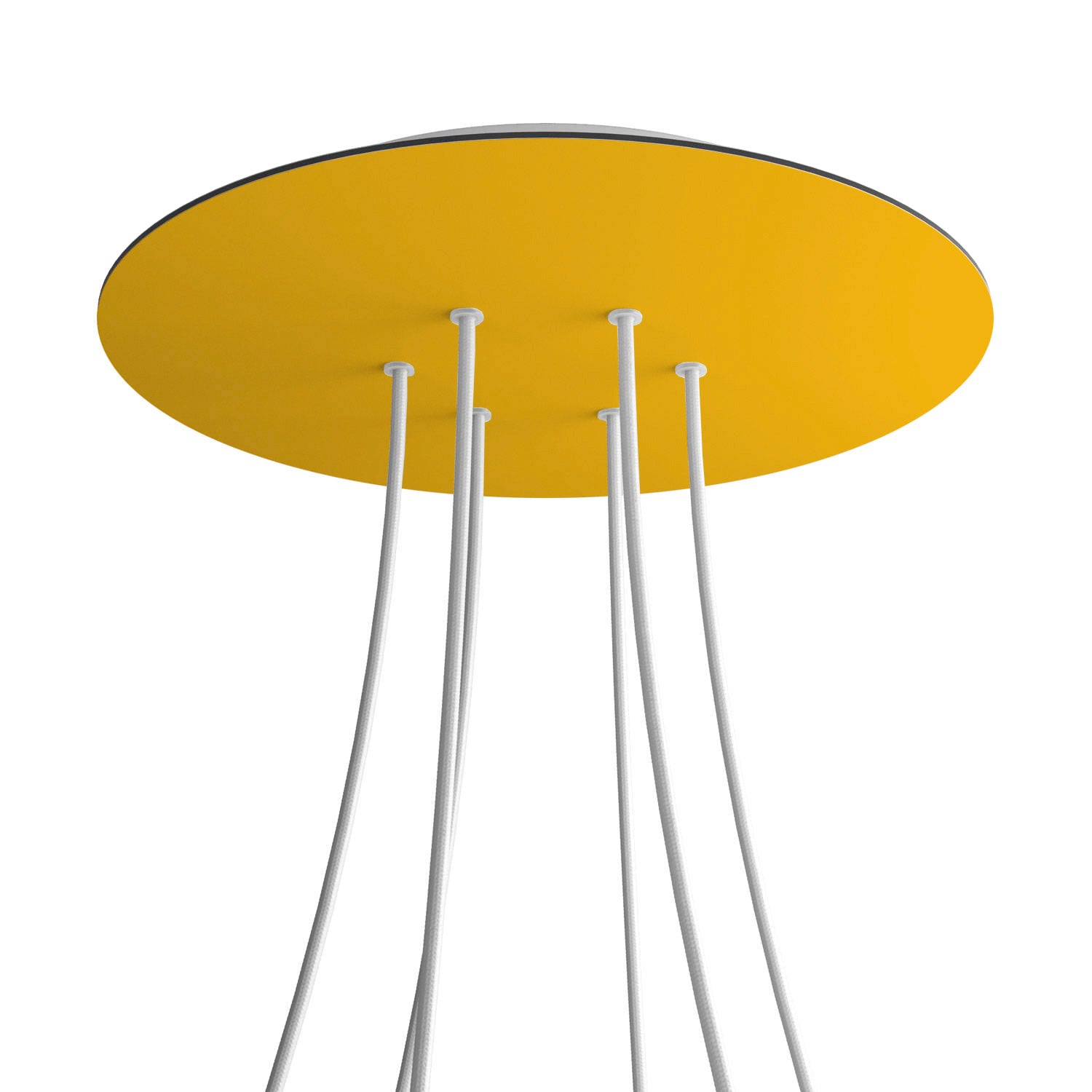 Rosone XXL Rose - One rotondo, diametro 400 mm con 6 fori e 4 fori laterali - Mostarda - Creative Cables