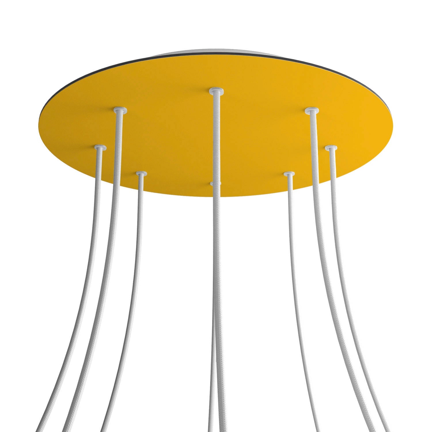 Rosone XXL Rose - One rotondo, diametro 400 mm con 8 fori e 4 fori laterali - Mostarda - Creative Cables