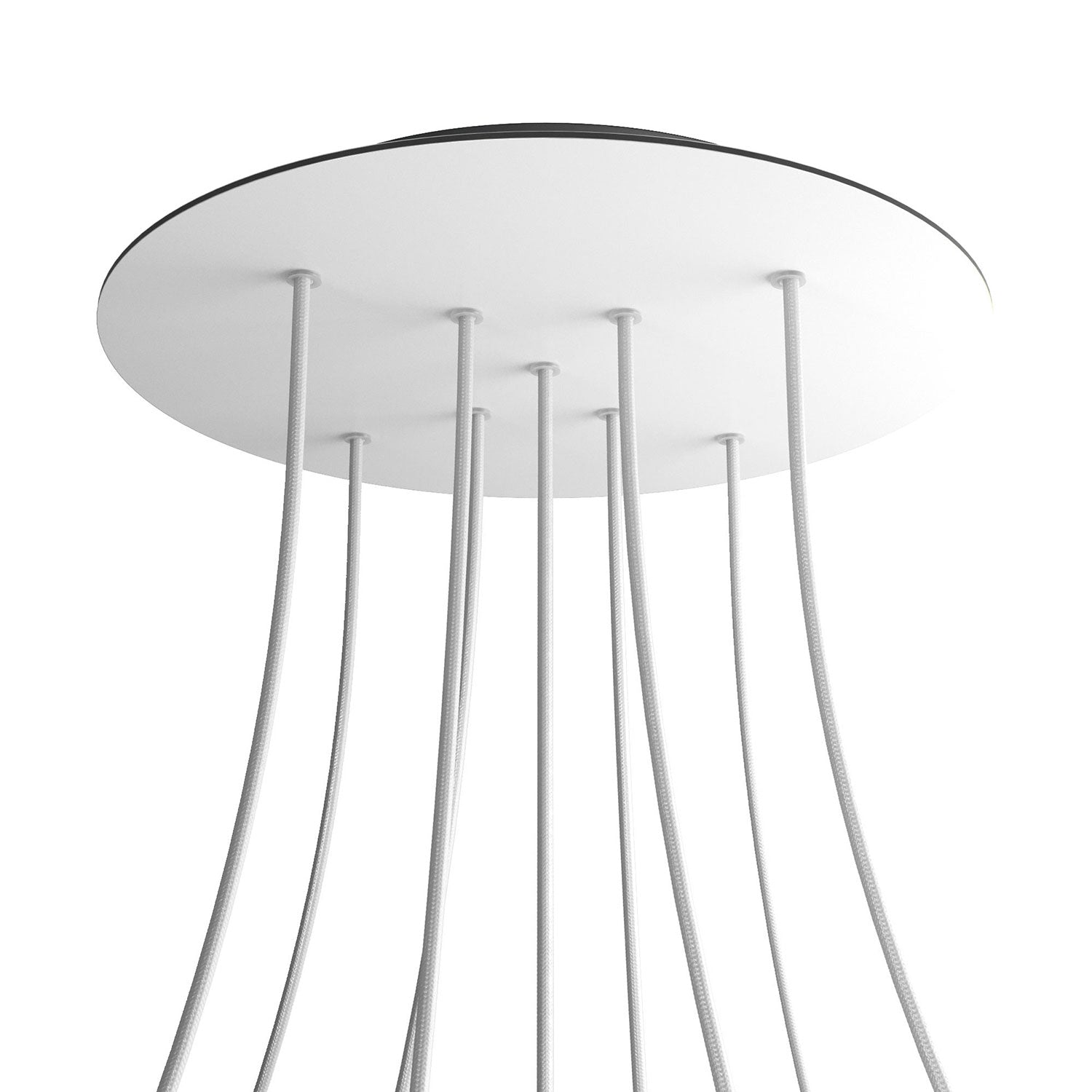 Rosone XXL Rose-One rotondo, diametro 400 mm con 9 fori a X e 4 fori laterali - Bianco opaco Nero