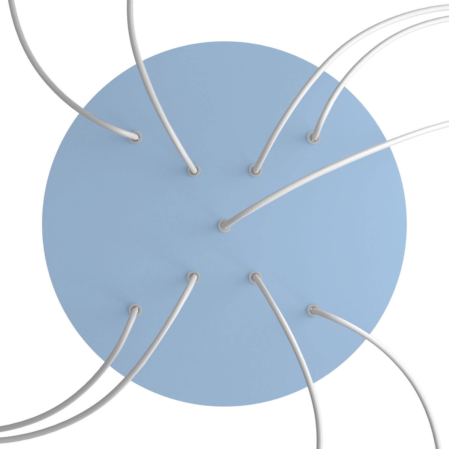 Rosone XXL Rose-One rotondo, diametro 400 mm con 9 fori a X e 4 fori laterali - Blu carta da zucchero Bianco