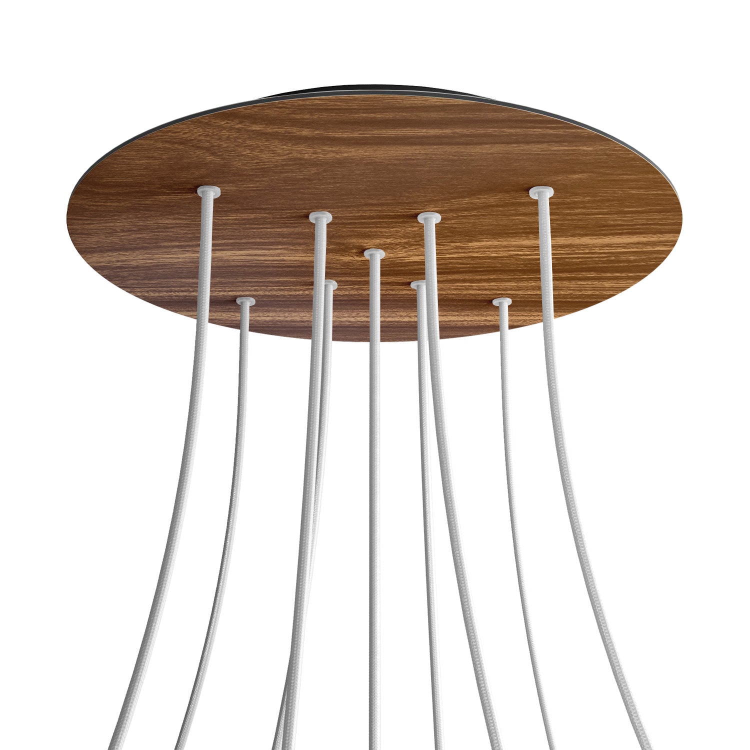 Rosone XXL Rose-One rotondo, diametro 400 mm con 9 fori a X e 4 fori laterali - Legno Nero