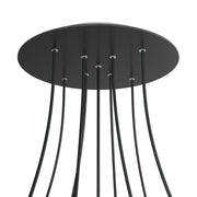 Rosone XXL Rose-One rotondo, diametro 400 mm con 9 fori a X e 4 fori laterali - Nero opaco Bianco