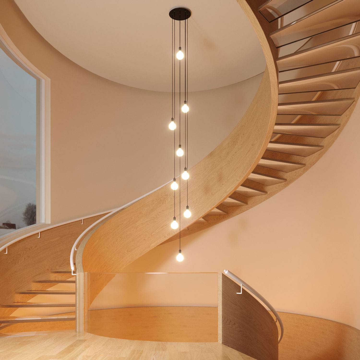 Rosone XXL Rose-One rotondo, diametro 400 mm con 9 fori e 4 fori laterali - Bianco opaco Bianco