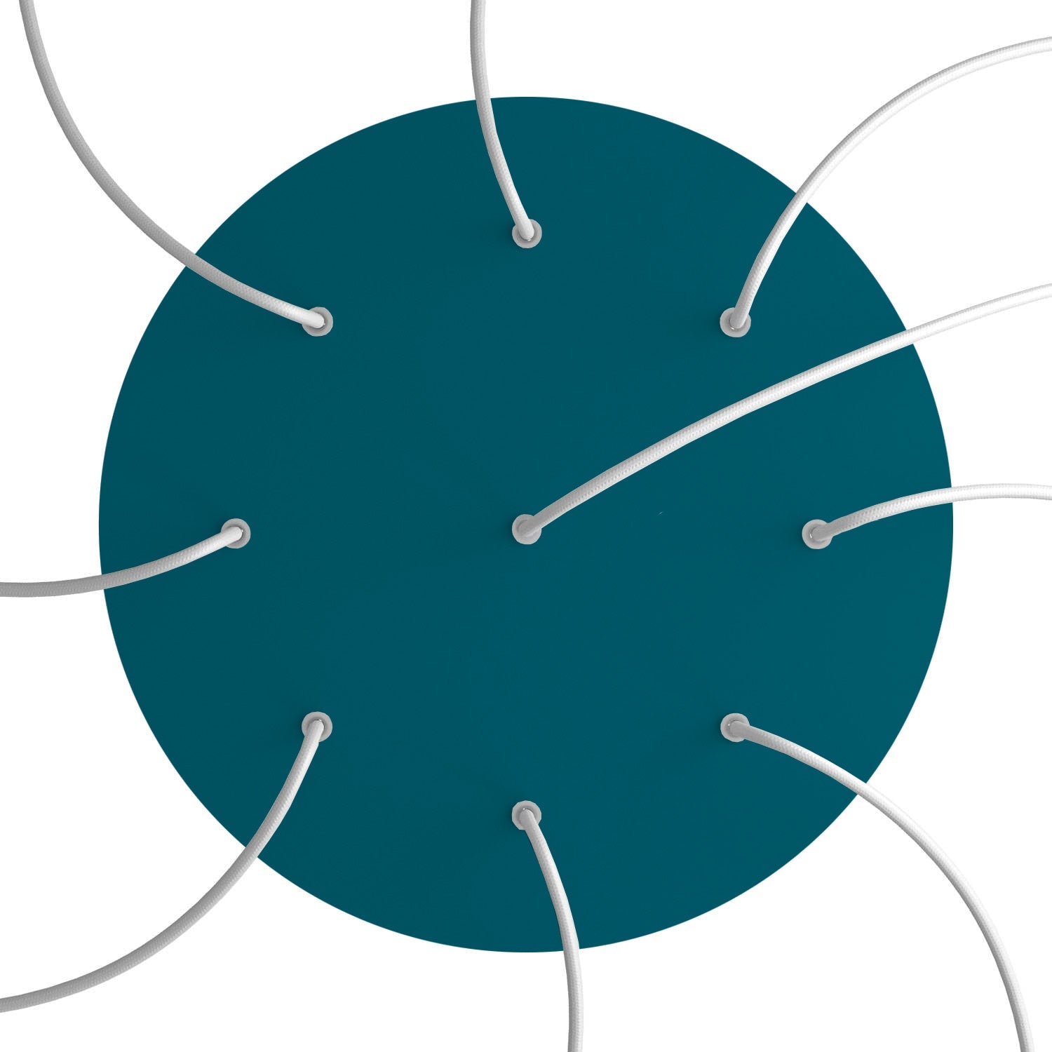 Rosone XXL Rose-One rotondo, diametro 400 mm con 9 fori e 4 fori laterali - Petrolio Bianco