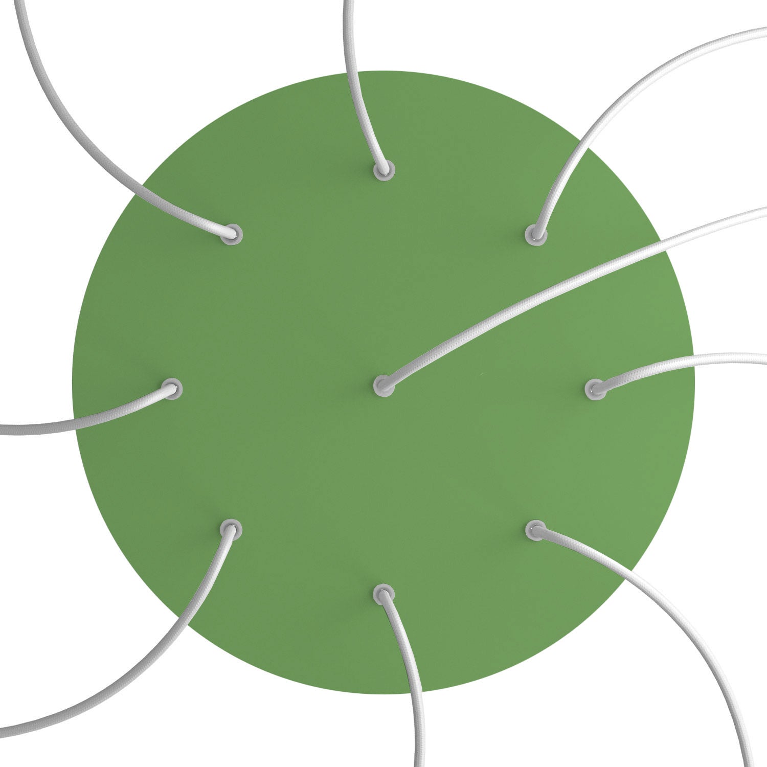 Rosone XXL Rose-One rotondo, diametro 400 mm con 9 fori e 4 fori laterali - Verde prato Bianco