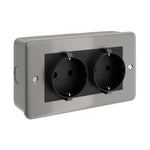 Scatola da parete in metallo con doppia presa Schuko per Creative-Tube