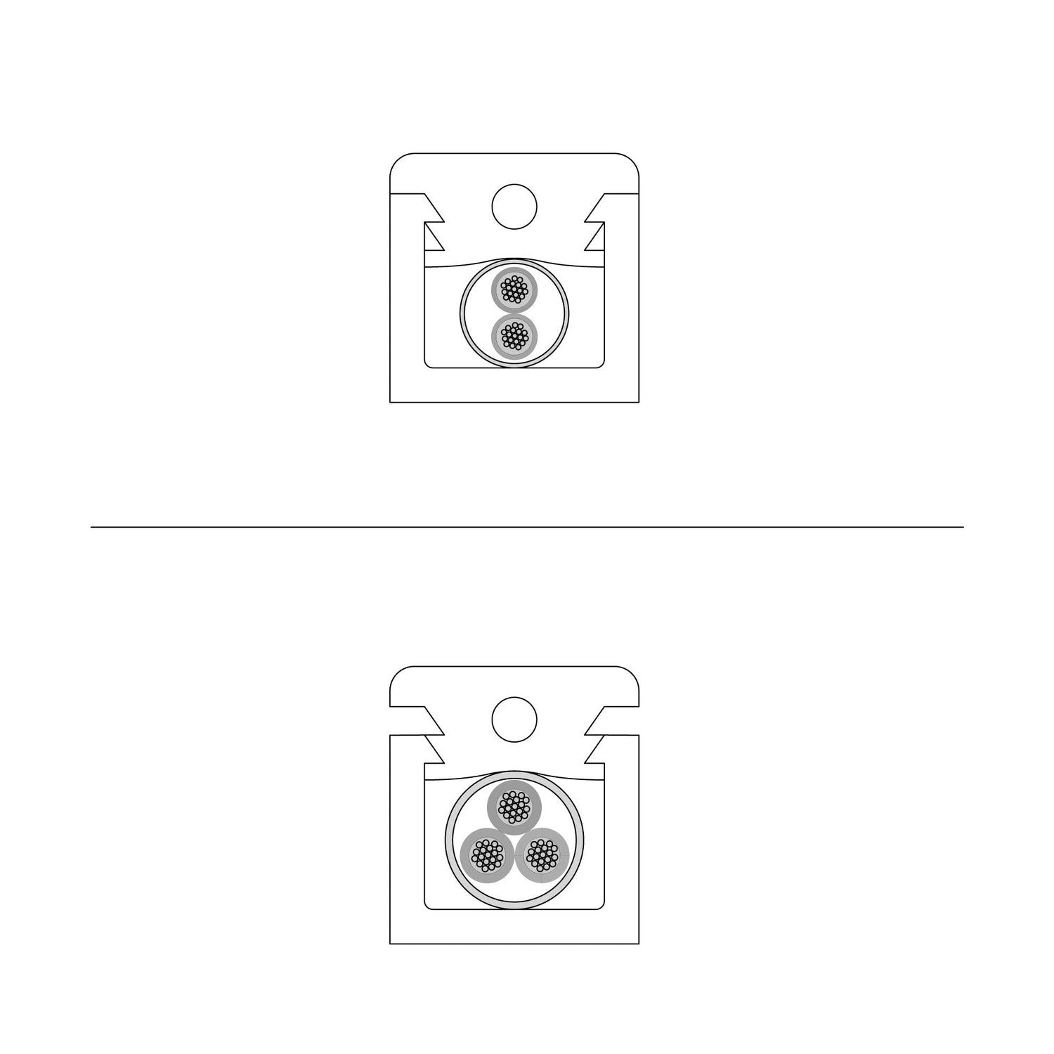 Set 4 Cube Clip Trasparente - Mini fissaggio a parete per cavo tessile