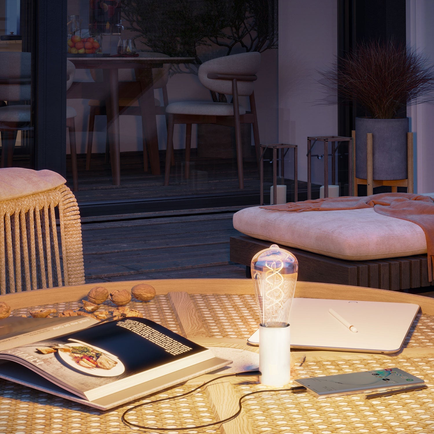 SI! Lampada portatile a 5V con lampadina ST64 - Bianco opaco