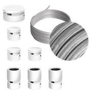 Sistema Filé Linear Kit - con cavo CM02 di 5 m per catenaria e 7 componenti in legno verniciato bianco per interni