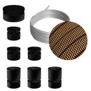Sistema Filé Linear Kit - con cavo CZ22 di 5 m per catenaria e 7 componenti in legno verniciato nero per interni