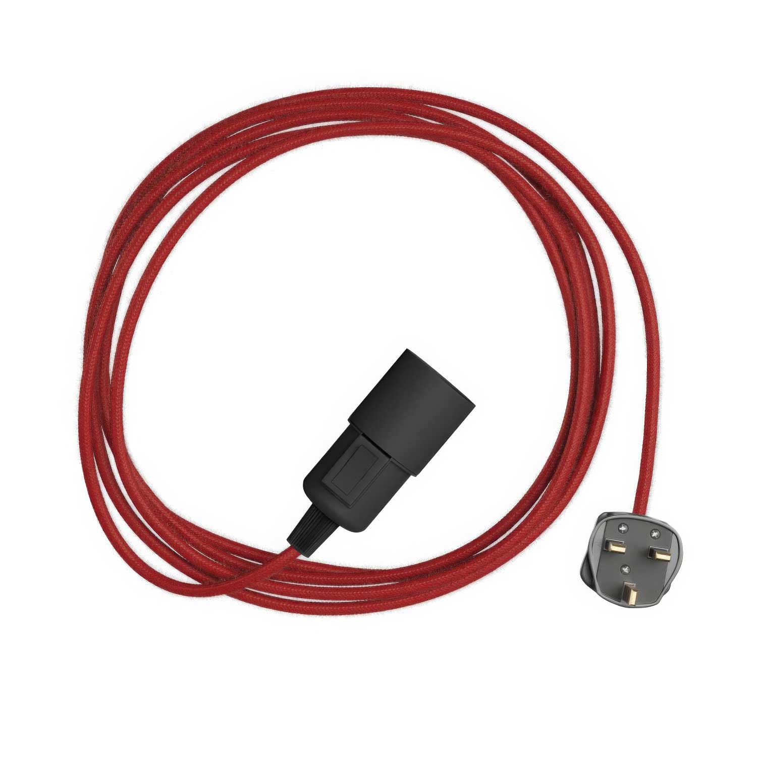 Snake - Lampada plug-in con cavo in tessuto colorato RC35 e spina UK