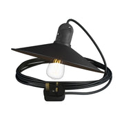 Snake Modulair con paralume Swing, lampada portatile per esterni, 5 m cavo tessile, portalampada IP65 e spina UK - Nero