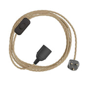 SnakeBis Twisted - Cablaggio con portalampada, cavo trecciato in tessuto TN06 e spina UK