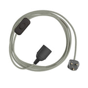 SnakeBis Zig-Zag - Cablaggio con portalampada, cavo in tessuto effetto Zig-Zag RD74 e spina UK