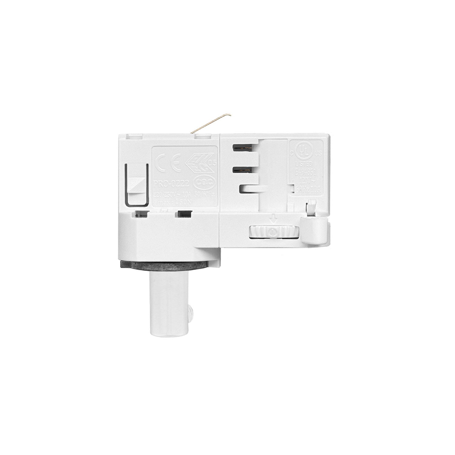 Sospensione per binari con lampadina Ghost a cono smoky - Bianco
