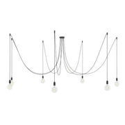 Spider - Multiple pendant lamp with 7 drops, metal finish - Black